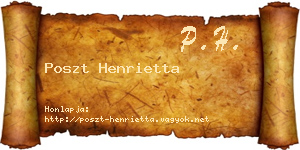 Poszt Henrietta névjegykártya